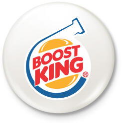 printfashion Boost King - Kitűző, hűtőmágnes - Fehér (4287260)