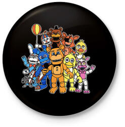 printfashion Freddy - Fazbear & Friends FNAF - Kitűző, hűtőmágnes - Fekete (7020093)