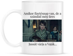 printfashion Jussát várja a Vaják. . . (fekete szöveg) - Bögre - Fehér (13798610)