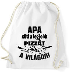 printfashion Apa süti a legjobb pizzát a világon - Sportzsák, Tornazsák - Fehér (16562098)