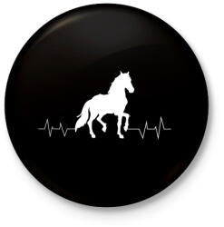 printfashion LÓ életjel - Kitűző, hűtőmágnes - Fekete (3101017)