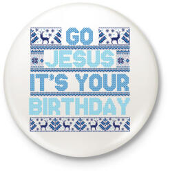 printfashion Go Jesus - Kitűző, hűtőmágnes - Fehér (9562050)