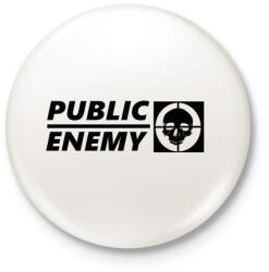 printfashion PUBLIC ENEMY - Kitűző, hűtőmágnes - Fehér (3080951)