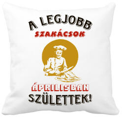 printfashion Szakács szülinapja április - Párnahuzat, Díszpárnahuzat - Fehér (5739583)