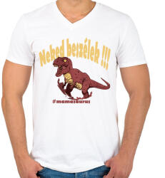 printfashion Mamasaurus - Neked beszélek - Férfi V-nyakú póló - Fehér (4136512)