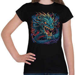 printfashion Kínai sárkány - Női póló - Fekete (12600439)