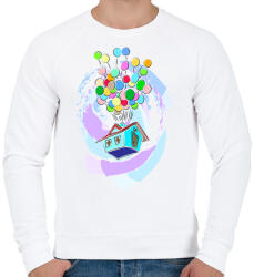 printfashion Repülő ház - Férfi pulóver - Fehér (13825688)