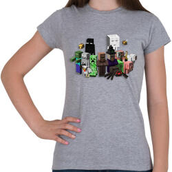 printfashion minecraft mobok - Női póló - Sport szürke (14646736)