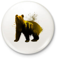 printfashion golden bear - Kitűző, hűtőmágnes - Fehér (3082442)