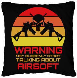 printfashion Warning airsoft - Párnahuzat, Díszpárnahuzat - Fekete (15531898)