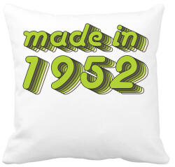 printfashion made-in-1952-green-grey - Párnahuzat, Díszpárnahuzat - Fehér (481530)
