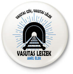 printfashion Vasutas szív, lélek - Kitűző, hűtőmágnes - Fehér (7685454)