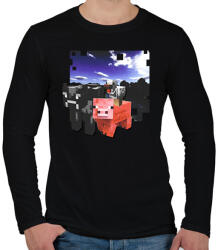 printfashion minecraft farm állatok (képregény stílus) - Férfi hosszú ujjú póló - Fekete (14645844)