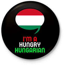 printfashion Hungry hungarian - Kitűző, hűtőmágnes - Fekete (11588647)