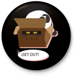 printfashion Kopj le! - Kitűző, hűtőmágnes - Fekete (3092854)