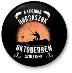 printfashion a legjobb horgászok - Kitűző, hűtőmágnes - Fekete (4988101)