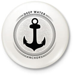 printfashion Mélytengeri horgony - Kitűző, hűtőmágnes - Fehér (3074072)