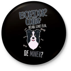 printfashion Lehet élni, de minek? - Border Collie - Kitűző, hűtőmágnes - Fekete (5457919)