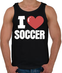 printfashion Szeretem a focit - Férfi atléta - Fekete (1376135)