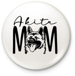 printfashion Akita Mom - Kitűző, hűtőmágnes - Fehér (5452820)