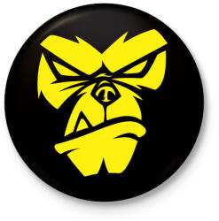 printfashion Dühös majom - Kitűző, hűtőmágnes - Fekete (3096325)