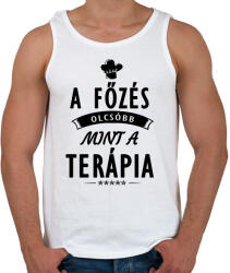 printfashion A főzés olcsóbb, mint a terápia - Férfi atléta - Fehér (1821304)