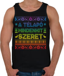 printfashion A télapó mindenkit szeret - Férfi atléta - Fekete (9675584)