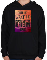 printfashion To do list - Gyerek kapucnis pulóver - Fekete (626854)