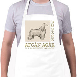 printfashion Büszke tulajdonos - Afgán agár - Kötény - Fehér (6303585)