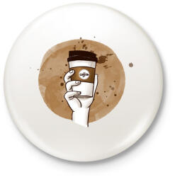 printfashion Dobozos kávé - Kitűző, hűtőmágnes - Fehér (3089276)