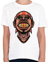 printfashion Hip Hop face - Gyerek póló - Fehér (11353489)