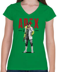printfashion Apex Crypto - Női V-nyakú póló - Zöld (2430023)
