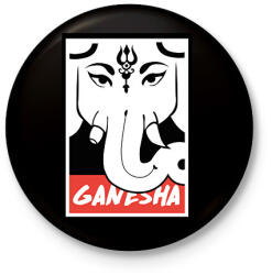 printfashion Ganesha - Kitűző, hűtőmágnes - Fekete (7636599)