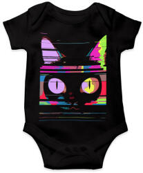 printfashion Psychedelic cat - Baba Body - Fekete (15487394)