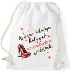 printfashion Szülinap november tűsarkú - Sportzsák, Tornazsák - Fehér (16838711)