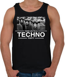printfashion Take us Techno Party - Férfi atléta - Fekete (2613105)