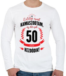 printfashion kamasz-50-black-red - Férfi hosszú ujjú póló - Fehér (604150)