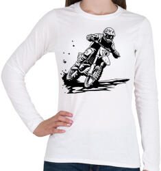 printfashion motocross - Női hosszú ujjú póló - Fehér (16089231)