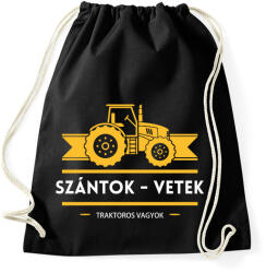 printfashion Szántok-vetek, traktoros vagyok - Sportzsák, Tornazsák - Fekete (5372759)