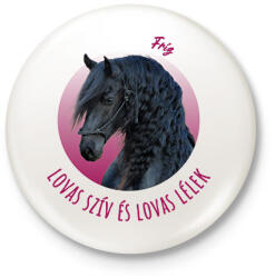 printfashion Lovas szív - Fríz - Kitűző, hűtőmágnes - Fehér (7190258)