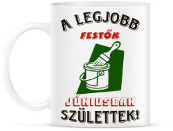 printfashion Festő szülinapja június színes - Bögre - Fehér (5476273)