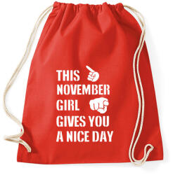 printfashion Ez a novemberi csaj szép napot kíván neked - Sportzsák, Tornazsák - Piros (1390966)