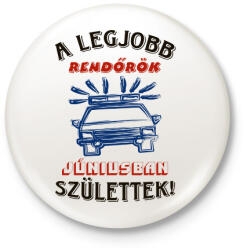 printfashion Rendőr szülinapja június színes - Kitűző, hűtőmágnes - Fehér (5719917)