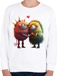 printfashion Vicces Szörnyecskés - cuki, csúnya, szerelmes minta - Gyerek pulóver - Fehér (11866522)