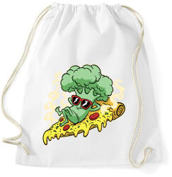 printfashion Brokkolis pizza - Sportzsák, Tornazsák - Fehér (13992950)