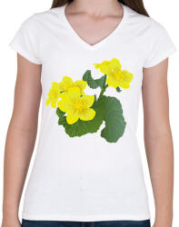 printfashion Gólyahír - Női V-nyakú póló - Fehér (12066799)