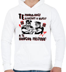 printfashion Te mondd, hogy elfogyott a bejgli a te hangod mélyebb - Férfi kapucnis pulóver - Fehér (10948927)