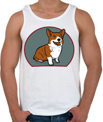 printfashion Corgi mindenek felett - Férfi atléta - Fehér (2535944)