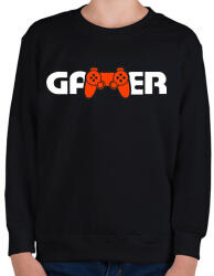 printfashion Gamer logó - Gyerek pulóver - Fekete (6381838)
