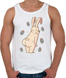 printfashion Húsvéti nyúl - Férfi atléta - Fehér (13006150)